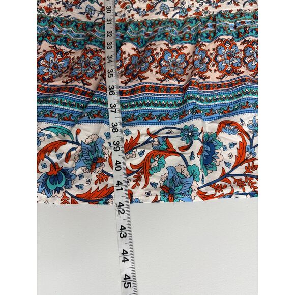 Umgee Women's Boho Floral Square Neck Midi Dress Multicolor Rayon Size S - Picture 11 of 12